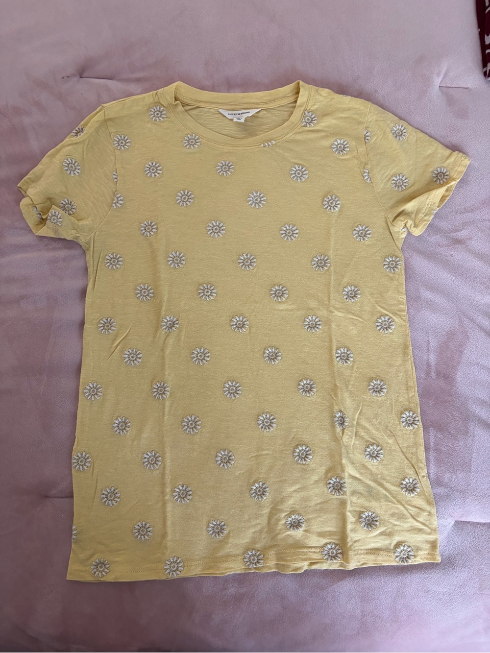 Lucky Brand Yellow Daisy-Print Short Sleeve Tee